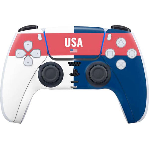 USA Flag Color Block PS5 Controller Skin